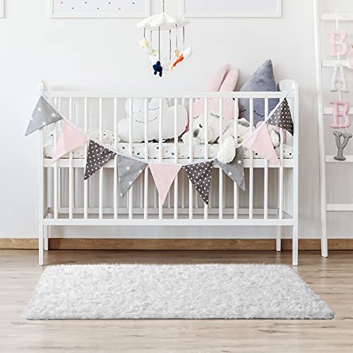 Ophanie Small White Rugs For Bedroom Fluffy 3X5, Girls Kids Baby Shaggy Shag Fuzzy Soft Carpet, Plush Bedside Area Rug, Indoor Floor Room Carpet For Teen Dorm Home Decor Aesthetic, Nursery #TOP2