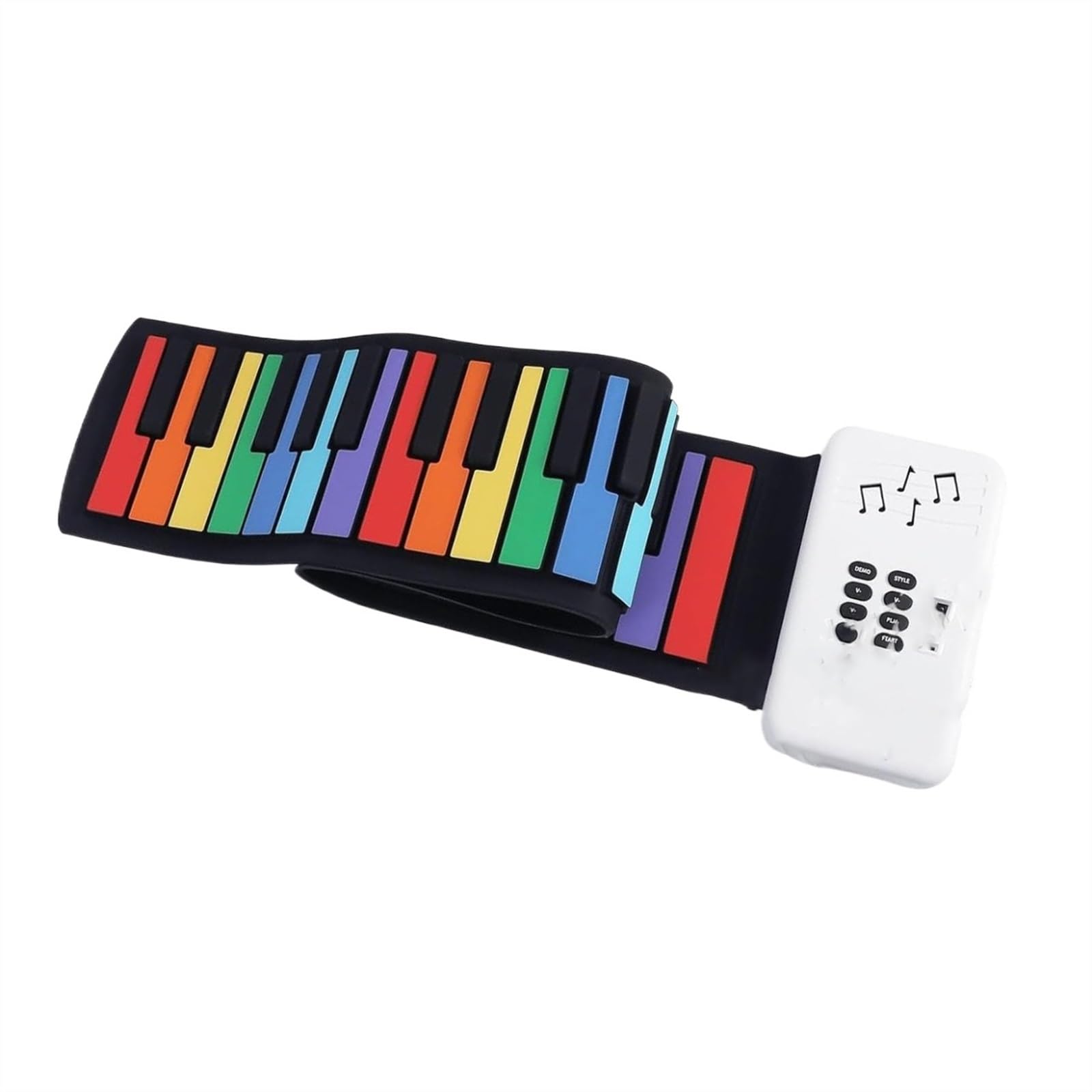 Elektronische Tastatur Für Erwachsene Buntes Handgerolltes Klavier 49-Tasten Regenbogen-Klappklavier Tragbares Rollpiano Elektronisches Einsteiger-Keyboard