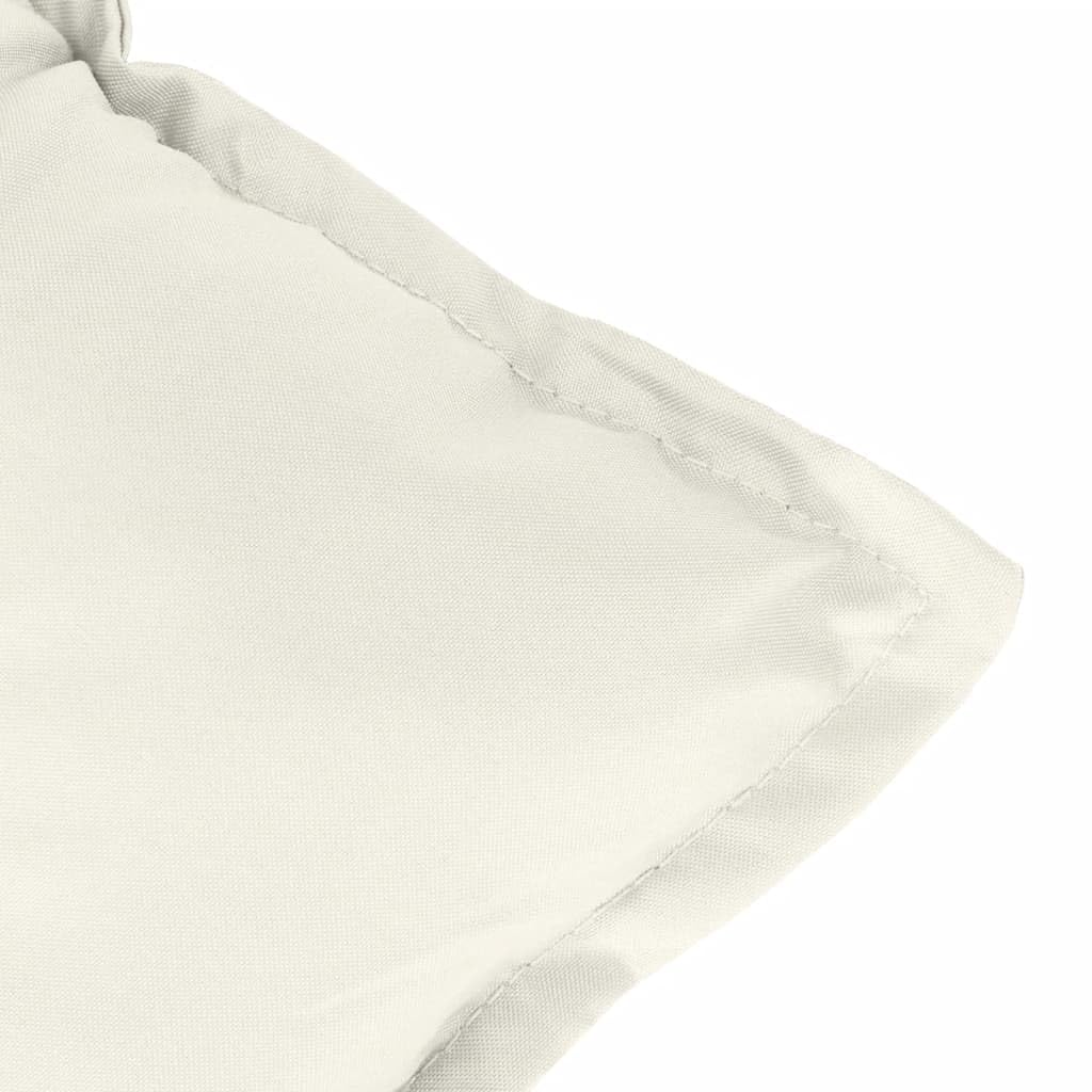 4er Set Niedriglehner-Auflagen Melange Creme 100x50x7 cm Bequeme Stuhlkissen mit Haltebändern und Gummizug für Gartenstühle Polsterauflagen für Terrassenstühle aus Stoff