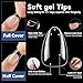 UNA GELLA Short Almond Nail Tips Pre-shape Short Almond Gel Nail Tips 216pcs Press on Nails 12 Sizes Soft Gel Acrylic Clear Fake Full Cover for Nails Extension Home DIY Salon