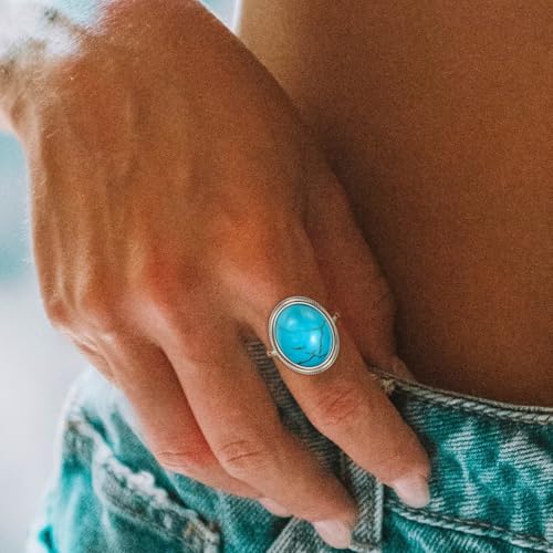 Doliox Genuine Boho Turquoise Rings For Women Price DOLIOX Genuine
