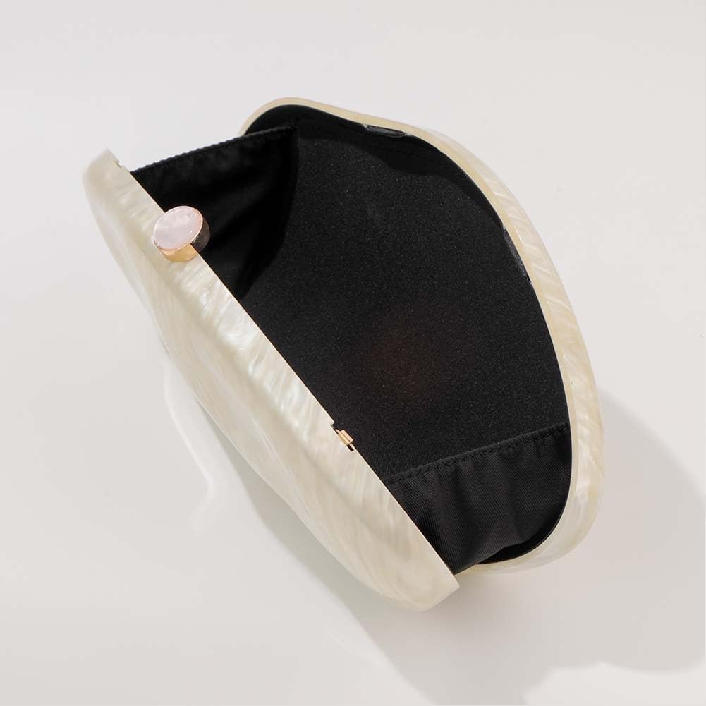 Acrylic Shell Clutch Purse for Women Metallic Evening Bag Large Designer Acrylic Handbag for Wedding Party Prom image 5