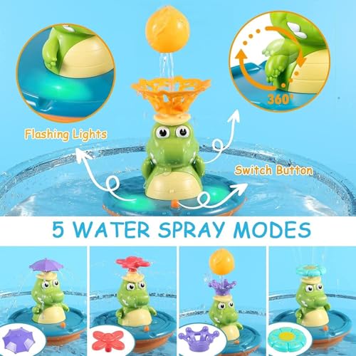 Image of Happy Hues Alligator Bath Toys for Babies &Toddlers- Mold-Free Wall Mount Waterfall Bath Toys (Alligator)