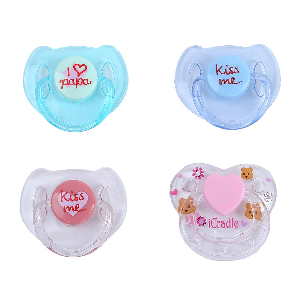 4 Pièces Sucette Magnétique Pour Bébé Reborn, Tétine Aimantée Pour Bébé Reborn, Sucette Poupon Simulation, Accessoires D'alimentation D'imitation, Jeu De Rôle Cadeaux Pour Enfant Garçons Filles
