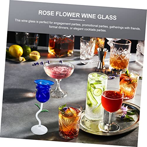Verre à cocktail en forme de rose bleu transparent pour vos soirées - 6