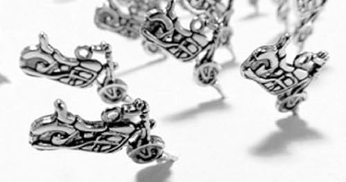 Miniatura 2 de Juego de 15 pasadores para motocicleta de 3 dimensiones, plata antigua