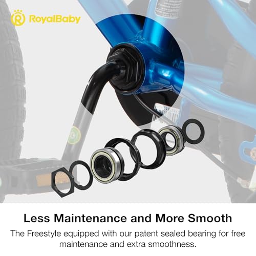 Image of RoyalBaby Bicycle for Kids Cycle for 6-10 Years Boys & Girls 20 inch | Training Wheels | Adjustable Seat | 1 Year Warranty | Blue
