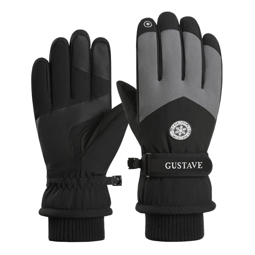 GUSTAVEWinter Gloves for Men Women Warm Splashproof Windproof Hand Gloves For Winter Riding Gloves Touch Screen Finger Anti-Slip Design, Ski Gloves, Bike Gloves, Cycling