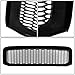 Honeycomb Mesh Front Grill ABS Front Bumper Grille Compatible with 99-04 Ford F250-550 SD, Painted Black