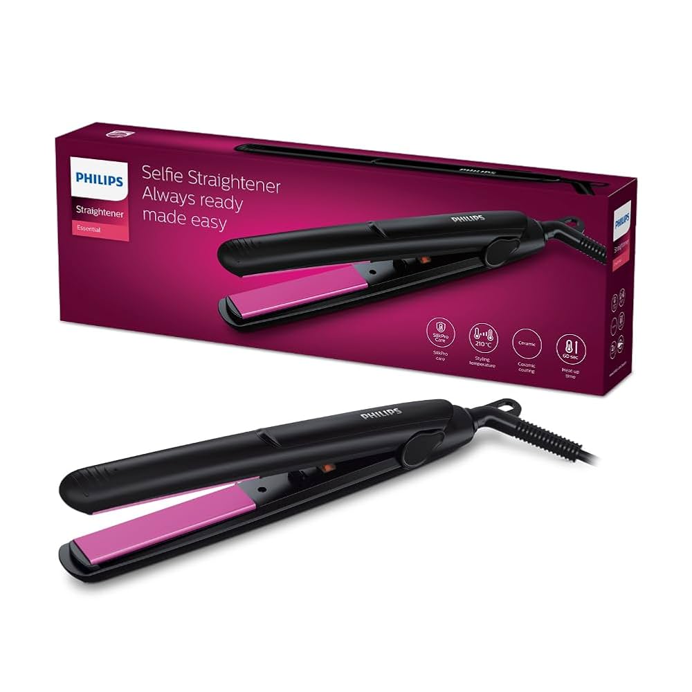 Philips Selfie Hair Straightener I Minimized Heat Damage with SilkPro Care  I Ceramic Coated Plates I No.1 Preferred Hair Styling Appliance Brand I ...