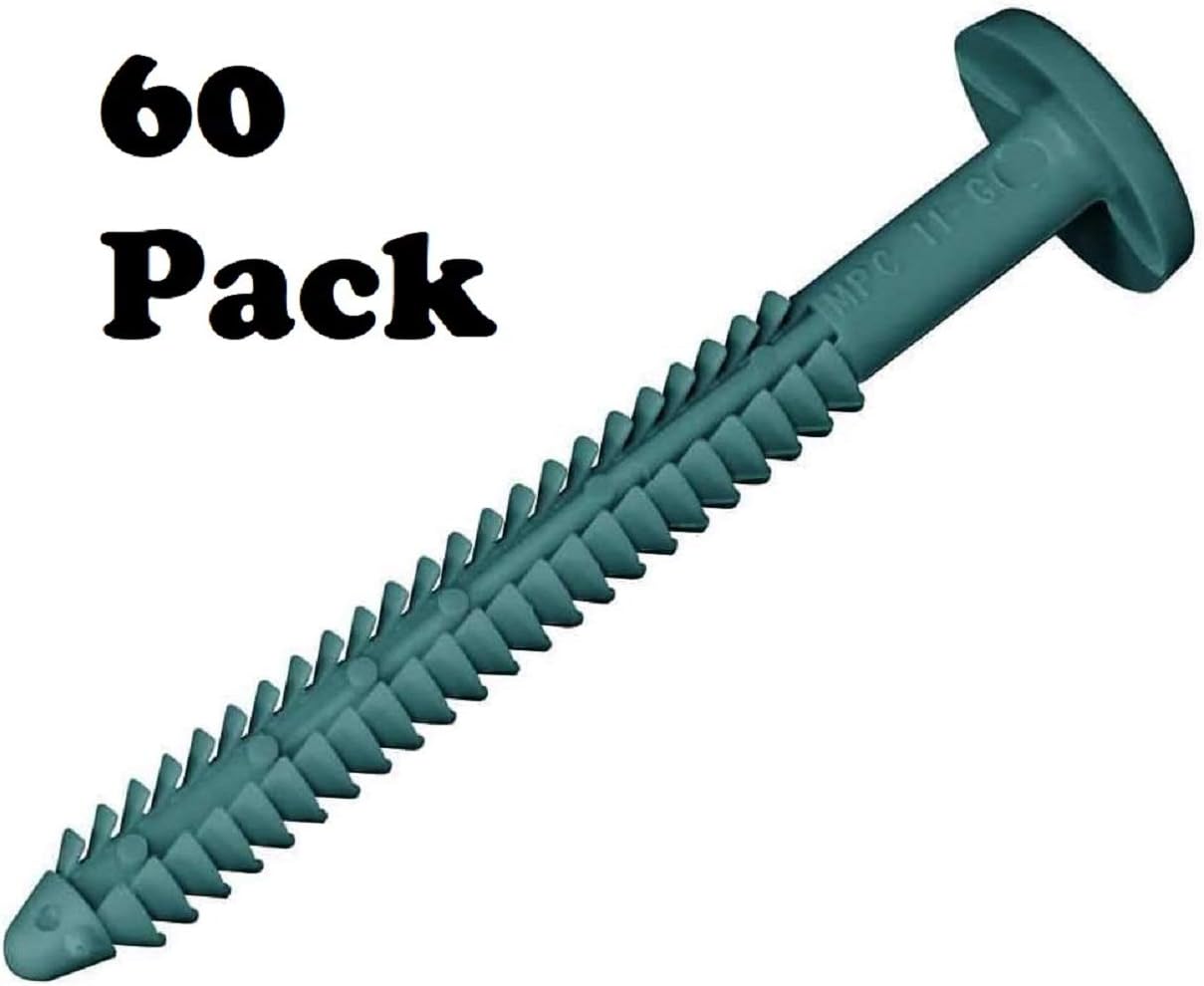 MidAmerica Wedgewood Blue 3" Shutter Lok Peg Fasteners 60 Pack Spikes Longer and Stronger