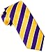 College Striped Ties for Men - Woven Necktie - Purple w/Yellow