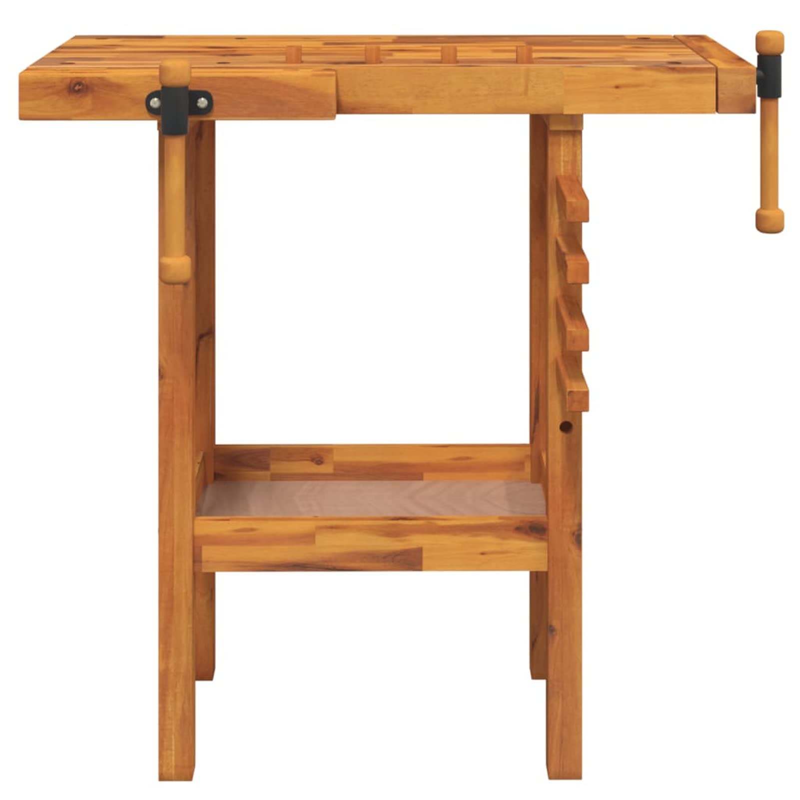 Banco de trabajo con abrazadera Banco de trabajo madera mesa de trabajo de madera maciza de acacia Banco de trabajo - 92 x 48 x 83 cm
