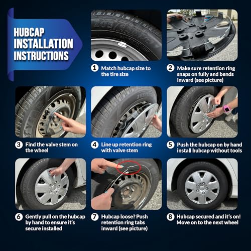 Image of WSC3-510S15 4pcs Set Snap-On Type (Pop-On) 15-Inches Metallic Silver Hubcaps Wheel Cover