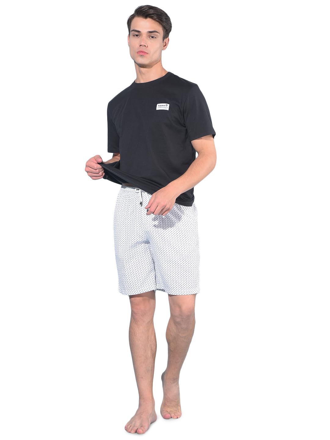 crimsoune club Men's Grey Printed 100% Cotton Lounge Shorts-picture-43