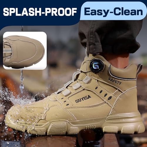 Image of GUSAYEX Steel Toe Boots for Men Lightweight Work Utility Safety Boots