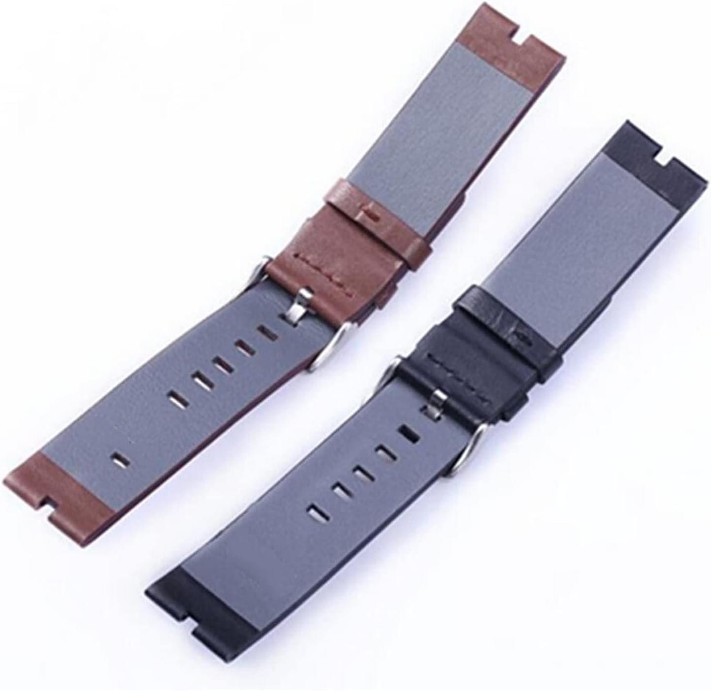CAREG 22mm Notch Interface Mens Genuine Leather Watchbands Bracelet Compatible With Moto 360 Smart Watch Band Strap And Tool Durable