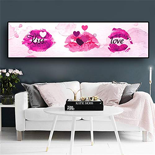 Affiche amour rose pour deco chambre et ambiance romantique de chevet 30x90