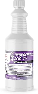 Hydrochloric Acid 5% Technical Grade - 1 Quart Bottle - 32 fl oz - Gentle Acid for Various Applications