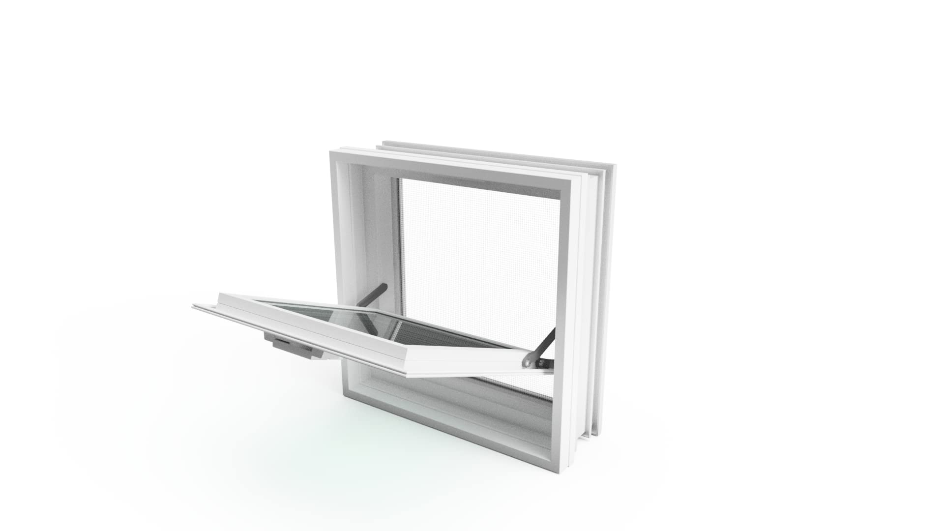 Ventana de ventilación para insertar en una pared de bloques de vidrio, ladrillo u hormigon | Dimensiones cm 30x30x10 | Sustituye 1 bloques de vidrio de 30x30x10 cm. | Unidad de venta 1 ventana