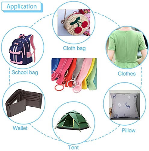 Wonesifee CAISELALIAN25 Zippers Colorful Resin 14Pcs Non Separating Zipper thumb #6