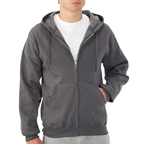 Fruit of the Loom Best Collection™ Men's Fleece Full Zip Hood Small Charcoal Heather