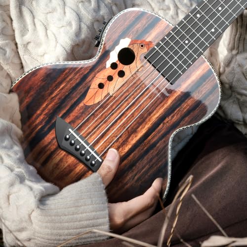 Image of 30inch Caramel GEG94 Ebony Wood Electric Guitalele