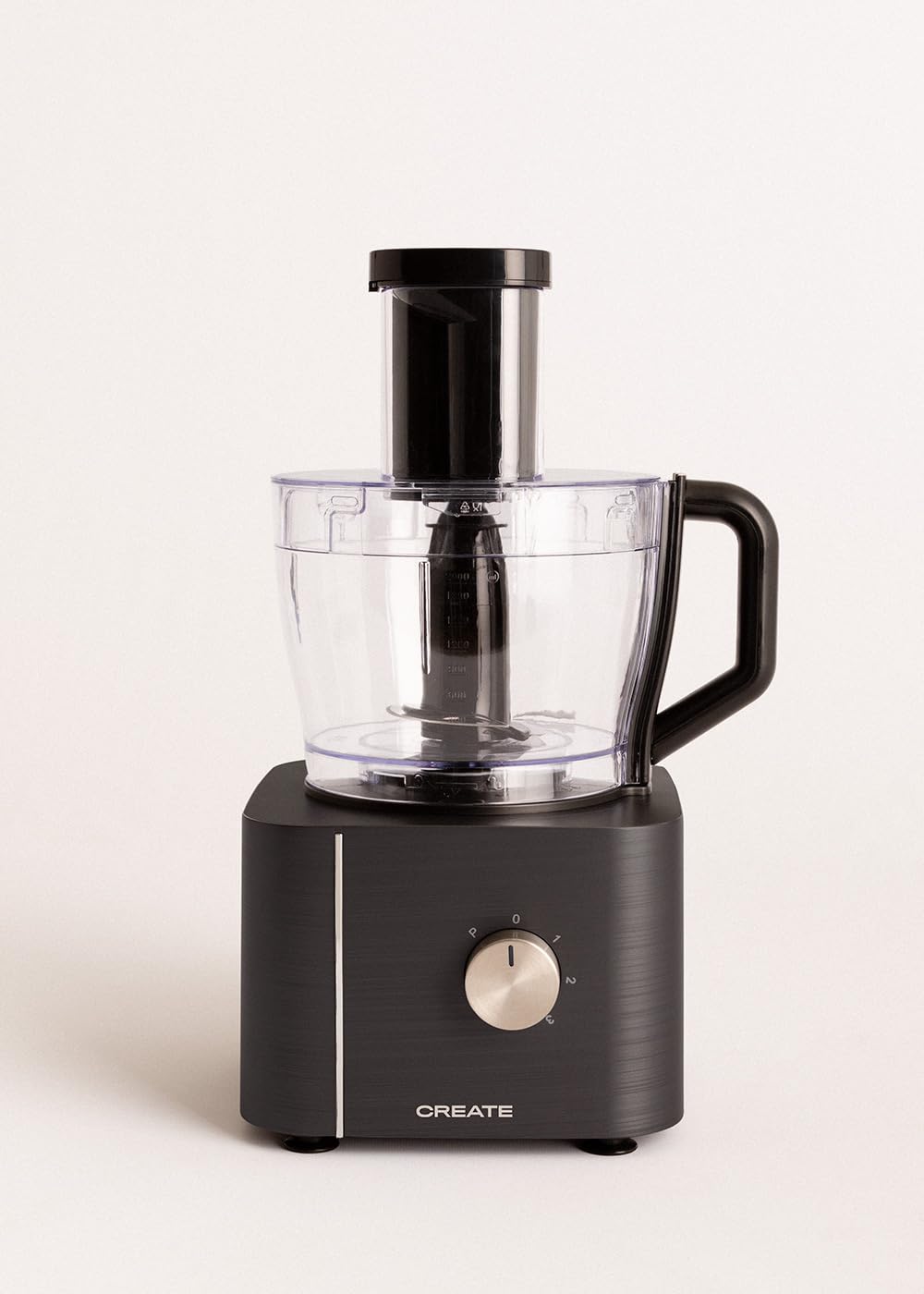 CREATE/CHEF CHOP/Procesador de alimentos negro/Robot de cocina multifunción, 10 modos, 3 velocidades, bol procesador 2L, cuchillas de acero inoxidable, 1100W
