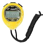 FCXJTU Digital Waterproof Stopwatch, 60Laps Split Memory Stopwatch, No Clock, No Calendar, No Alarm, Simple Silent Large Display Stop Watch for Sports Swimming Training Coaches (Yellow)