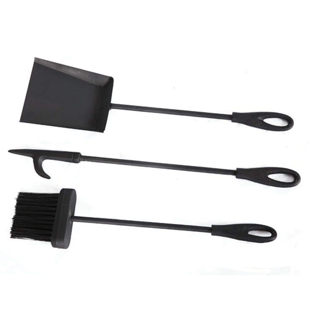 Set di 4 attrezzi per caminetto in ferro battuto per interni con supporto per tronchi in legno, kit di accessori per braciere da esterno 70,1 cm