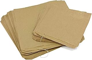Sabco 100 x Brown Paper Bag - Brown Kraft Paper Bags For Food, Sweet, Grocery, Fruit Bags - Eco Friendly (6 x 6)