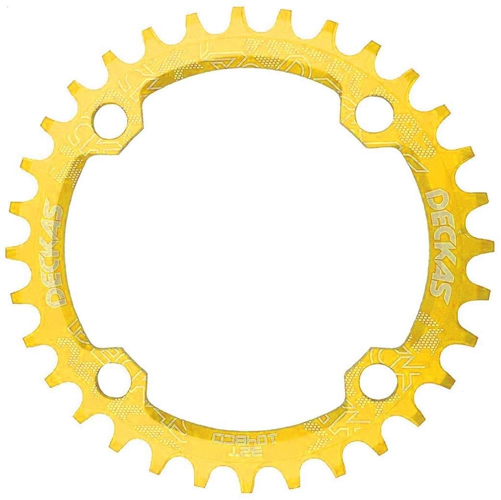 ETomey Chainring 104BCD Round Narrow Wide MTB Mountain Bicycle 32T 34T 36T 38T Single Tooth Plate Parts 104 BCD Chain Ring (Color : Golden disc 34T)