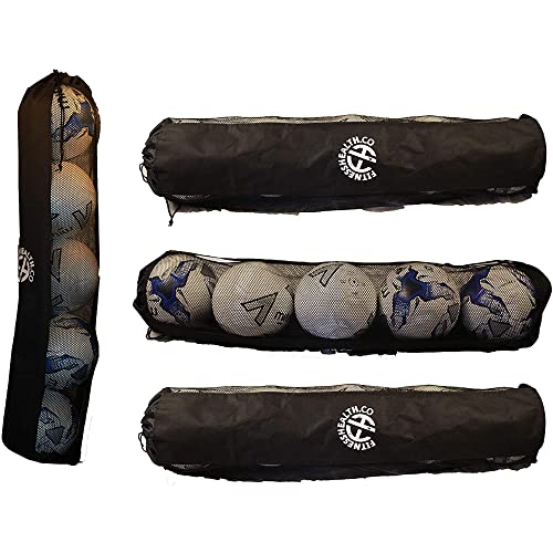 Bolsa de nailon para 5 pelotas transpirable y resistente negra