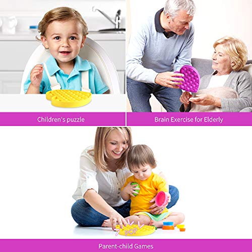Aothing Pop Pop Fidget Toys, 2 Pack Stress Relief Silicone Bubble Squeeze Sensory Toys, Autism Special Needs Push Pop Puzzle Game Toy with Alphabets - Thumbnail 4