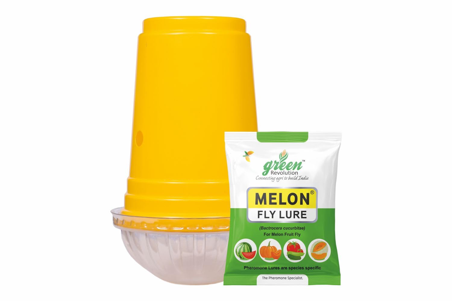 Yellow IPM Trap with Melon Fly Pheromone Lure (Bactrocera Cucurbitae) for All Vegetable Crop Combo Pack of 2-image-16