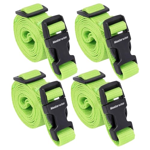 Image of Buckle Straps, Adjustable Nylon Straps, Green 4 Pack (4'x0.75 inch) | Packing Strap Nylon Travel Belt Nylon Backpack Accessory with Buckle Clips for Suitcases, Packing, Travel, Hiking