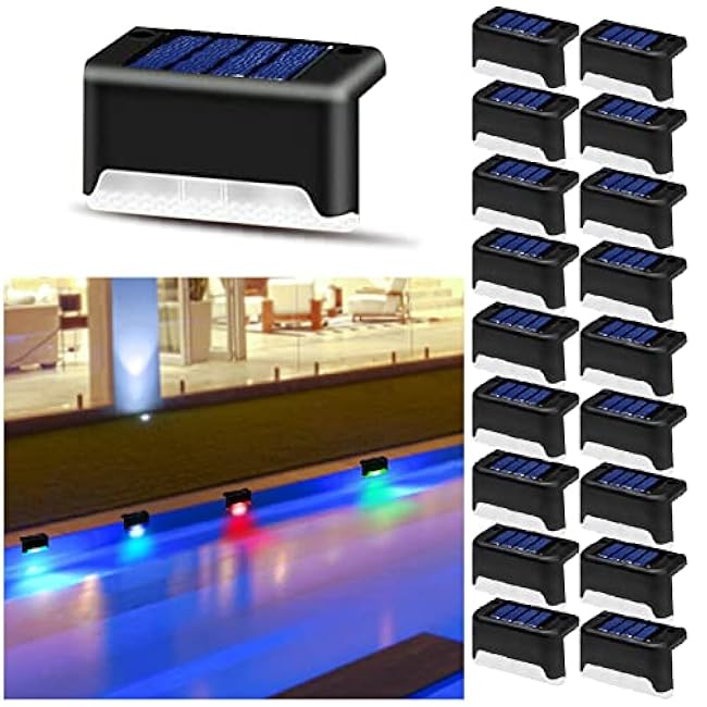 K.E.J. Solar Lights LED Step Lights Color Changing Solar-Powered