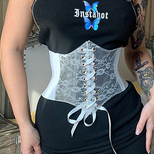 VASTLUCKY Womens Elastic Waist Belts Lace-up Cincher Waspie Corset Lace Fashion Waistband for Long Shirt Dress Belt2