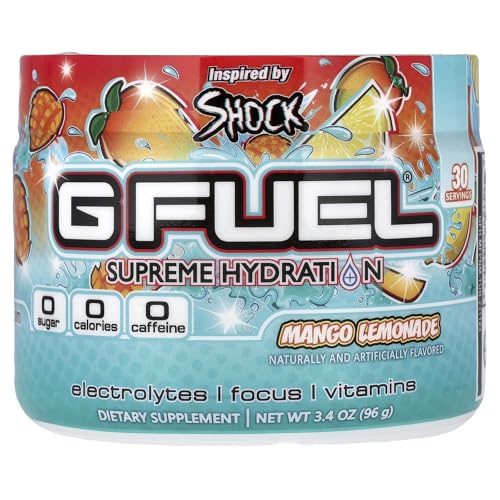 G Fuel Mango Lemonade Supreme Hydration, Electrolyte Powder Mix for Energy & Focus, Sugar and...
