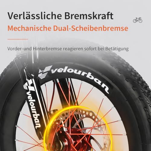 20 Zoll Kinder Mountainbike für Jungen & Mädchen – 7-Gang Shimano Schaltung – Scheibenbremsen vorne & hinten – Kinderfahrrad Farbe Orange & Schwarz – Bild 4