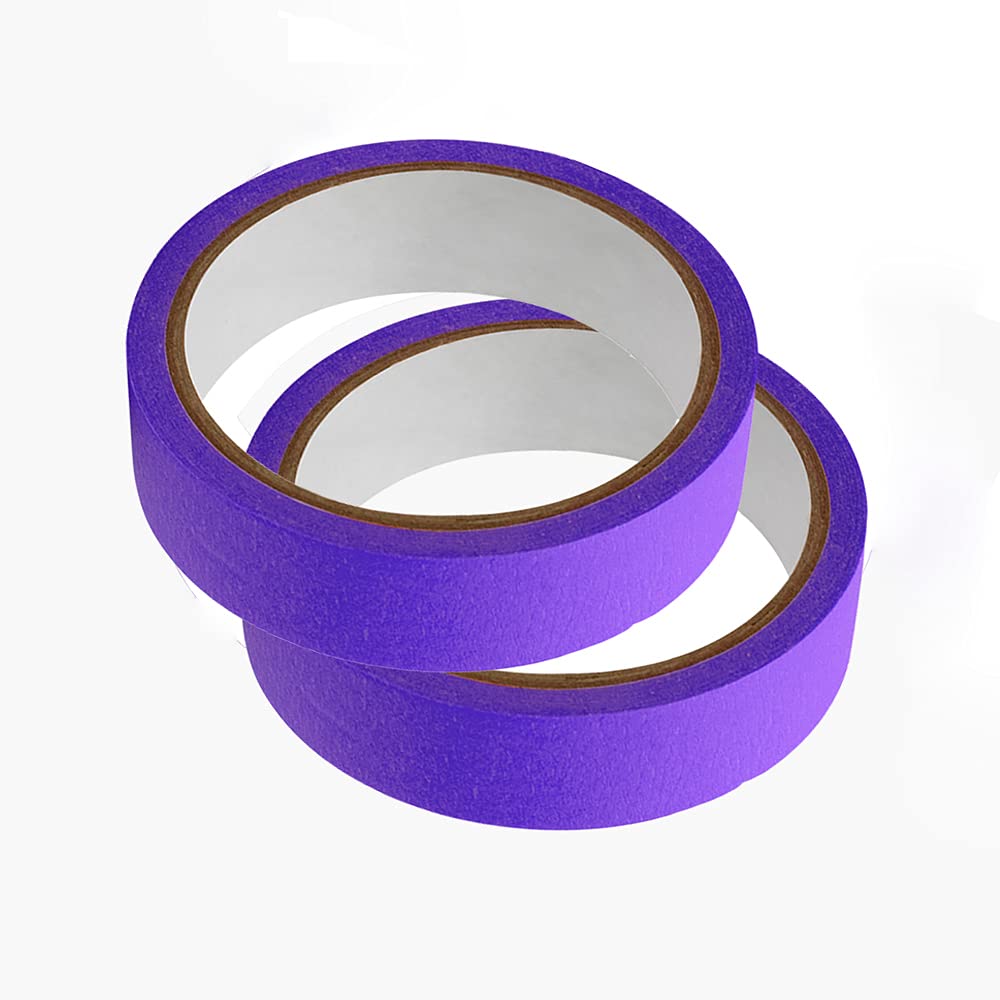2 rouleaux de ruban de masquage, 20 m de long, papier texturé, inscriptible, ruban adhésif pour peinture, travaux manuels, décoration (30 cm, violet)