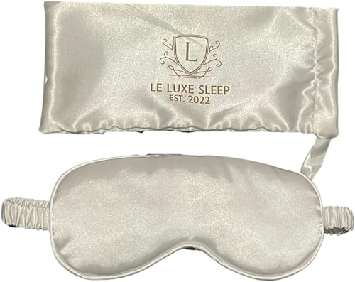 Le Luxe - Antifaz de seda para dormir (máscara de sueño de seda de lujo, hecha con ojos de seda pura 100% real, cubierta de ojos,