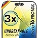 Produktbild UTECTION 3X Schutzfolie [Besser als Glas] für iPhone 16 PRO MAX - Perfekte Display passform mit ALLEN Hüllen kompatibel - Unzerstörbarer Displayschutz, Super Haptik & Kinderleichte Anbringung