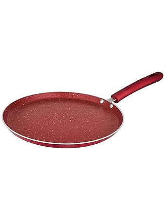 HOMETALES Premium Non-Stick Flat Tawa 26cm(Dia) 3mm Thick, Metalic Red