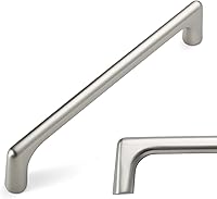 Amerdeco 10-Pack Brushed Satin Nickel Cabinet Pulls 5 Inch (128mm) Hole Centers - Durable Zinc Alloy Kitchen Drawer Handles ZH0041
