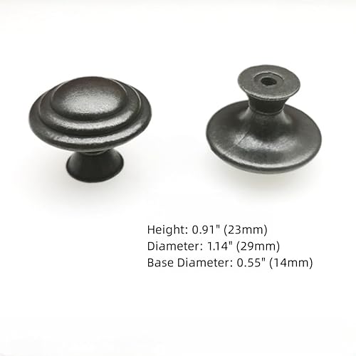 Miniatura 8 de WenRan Pomo de bronce antiguo negro de 2 colores para cajón de un solo agujero, cascada redonda americana, accesorios de gabinete de aleación de