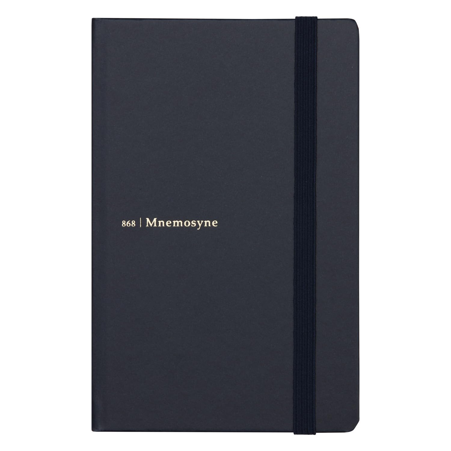 Maruman Mnemosyne Dot Grid Journal- A6, 5.71" x 3.74", 80 Sheets / 160 Pages, 5mm Doted Notebook, Book-bound With Premium Navy Hardcover, Includes Bookmark & Elastic Closure, Made in Japan