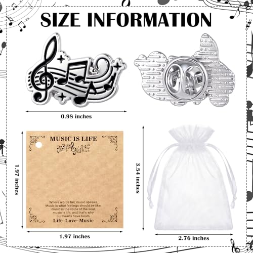 Image of Liliaafar 30 Pcs Music Note Lapel Pins Musical Note Band Award Pins Gifts Cards Bulk for Musician Music Lover Teacher Graduation Gifts for Students