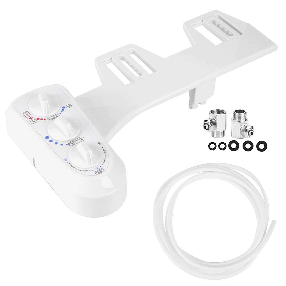 Accesorio para bidé de Inodoro con Doble Boquilla de Rosca de 3/8, Agua Fría y Caliente, Accesorio para bidé, Agua Tibia, Boquilla Rociadora Autolimpiante Estándar de la UE