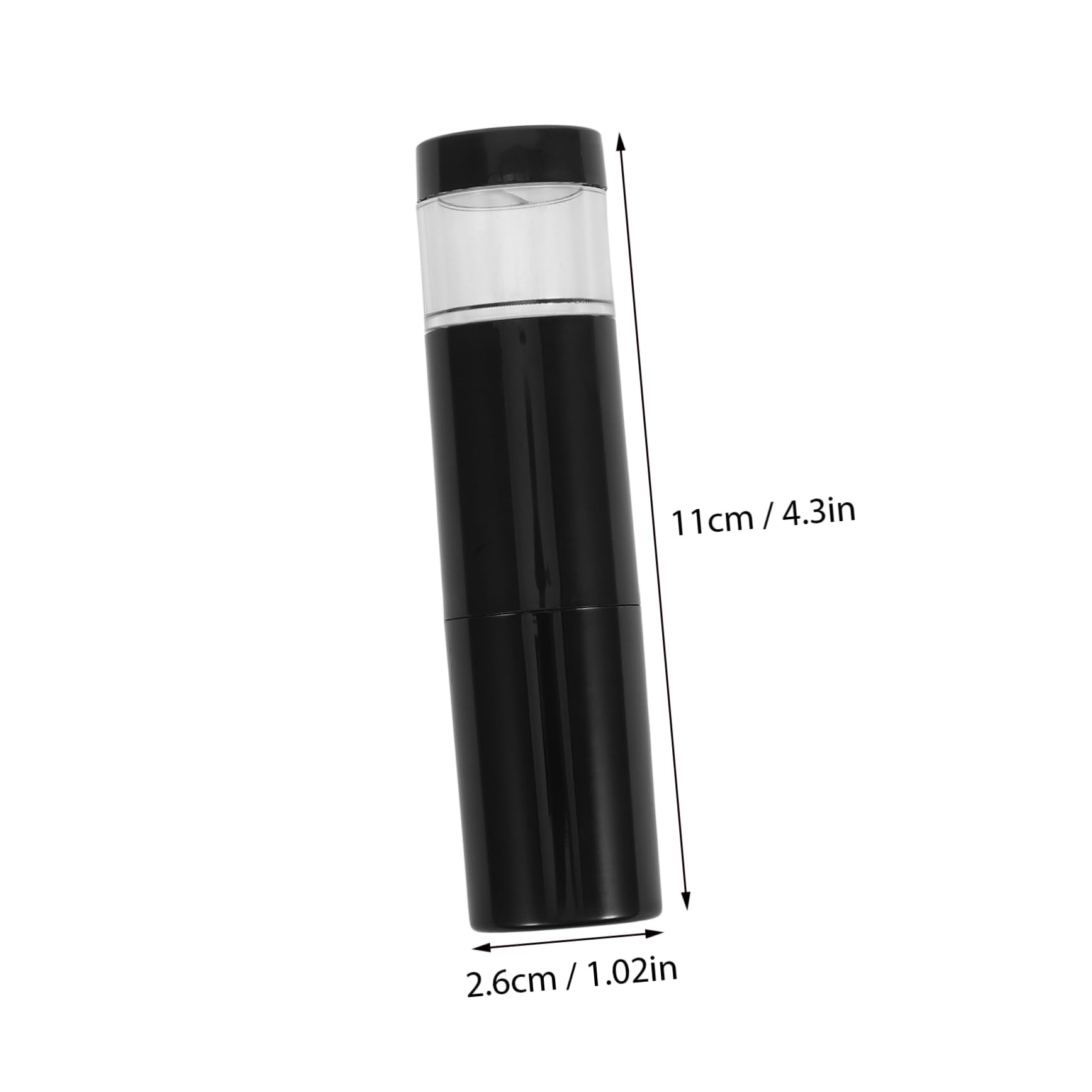 Ipetboom Retractable Brush With Refillable Bottle Jars Portable Face Brush With Cover For Color Highlight Contour Blush Cosmetics Black